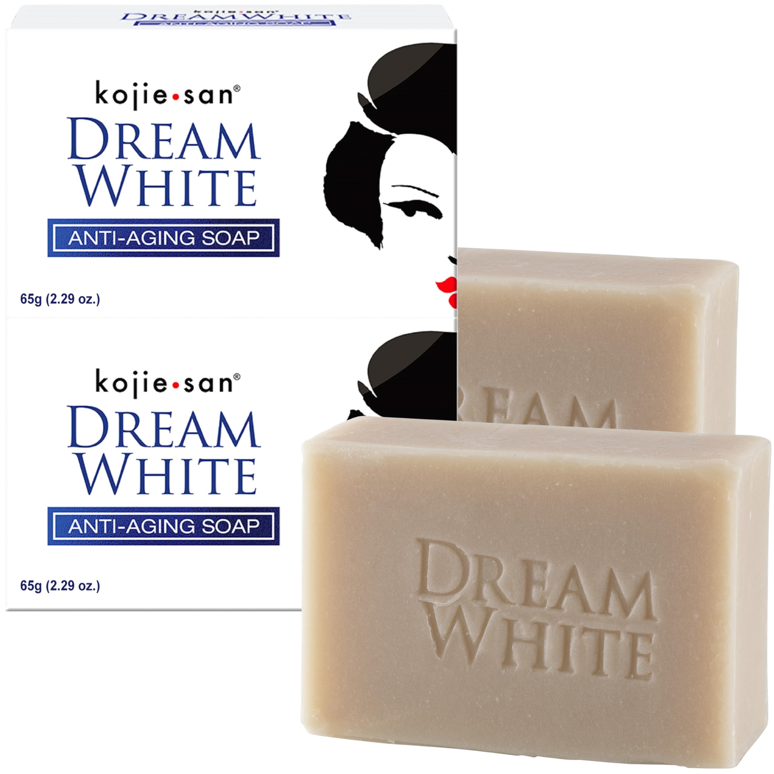 Kojiesan Dream White Anti Aging 2 Bars - For Face & Body - Whitening Soap - Reduce Dark Spot and Hyperpigmentation - 65 g x 2