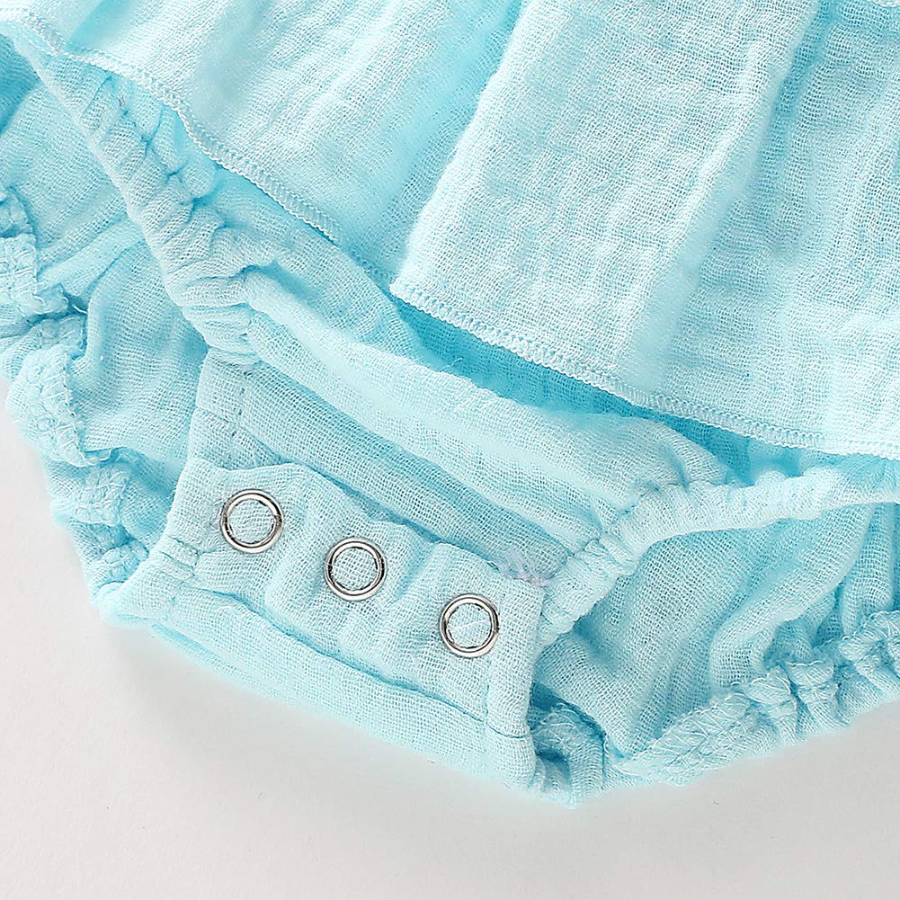 Dongci Enterizo con volantes para recién nacidos para niñas recién nacidas, ropa de verano Outifis - azul - 0-3 meses