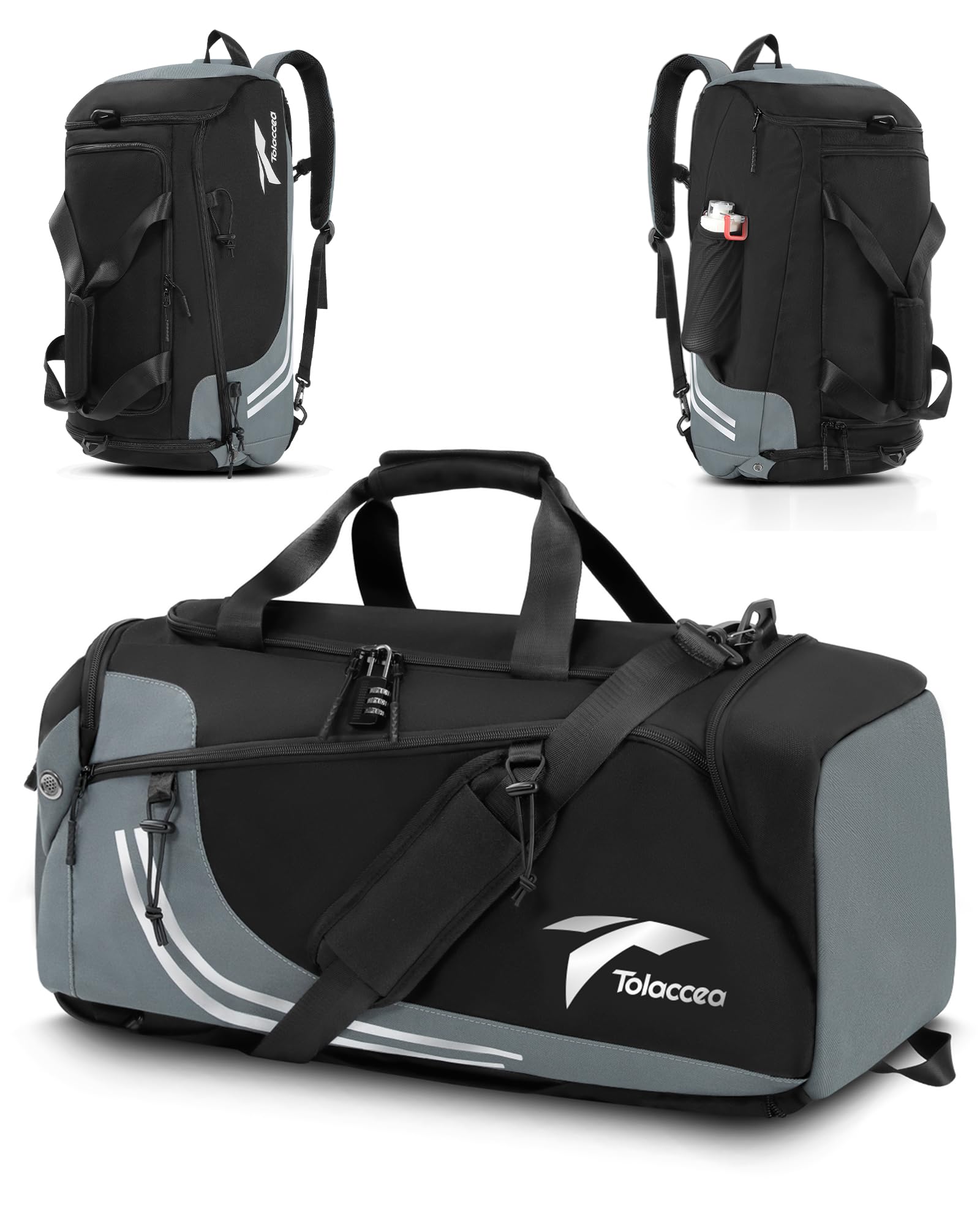 Tolaccea Gym Bags for Men Women, 45L Large Travel Duffel Bags with Shoe ...