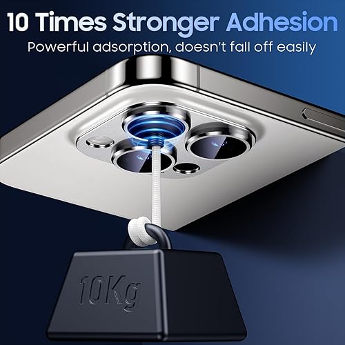 Miniatura 7 de Uyiton - Protector de lente de cámara de iPhone 13 Pro y 13 Pro Max, fuerte absorción, protección anticaídas, cubierta de cámara trasera, vidrio