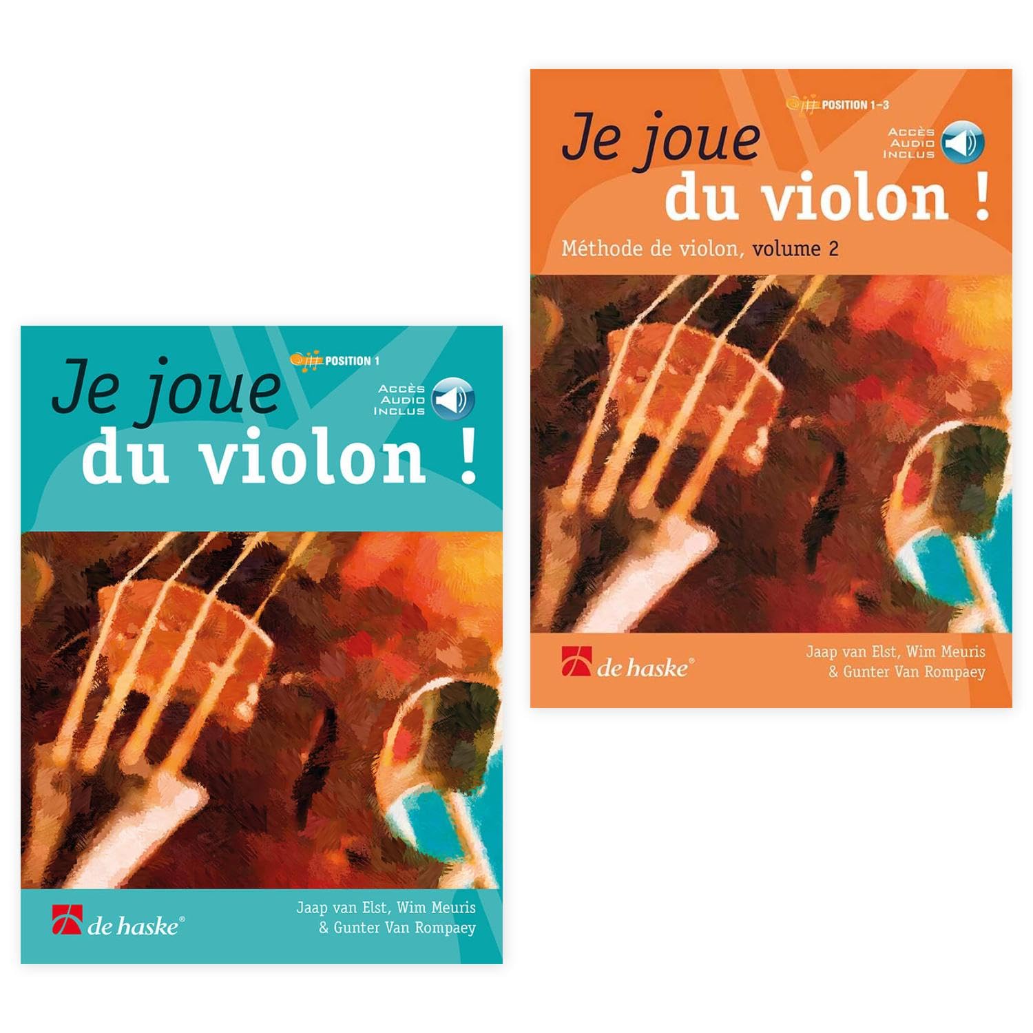 Je joue du violon Vol. 1 + Vol. 2 (DHP 1063962-404, DHP 1074267-404, 9789043165846, 9789043162593) + Cahier de musique Soundman + 2 crayons (Kit de démarrage)