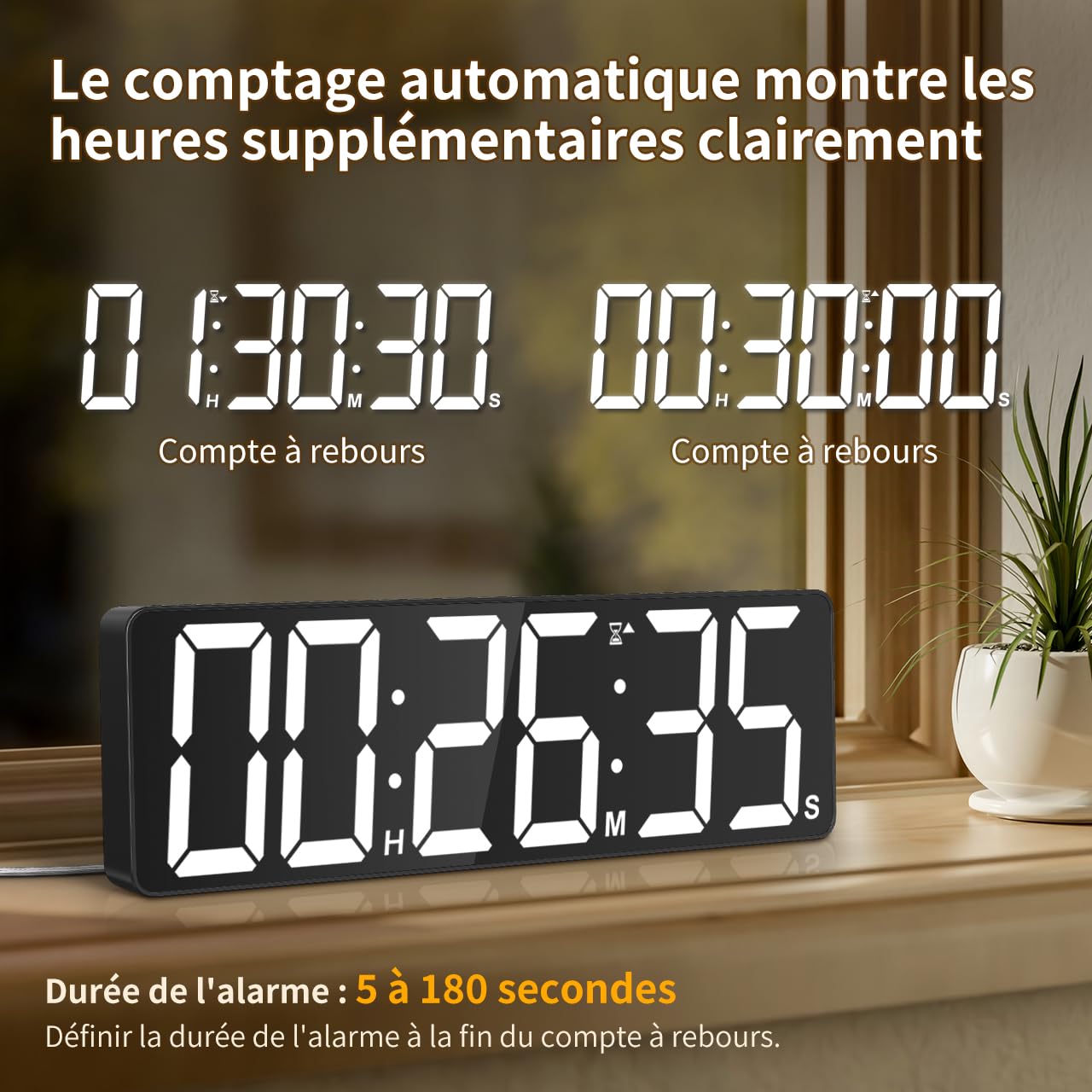 Minuterie Murale 15,7", 99h Compte à rebours/à Terme, RVB + télécommande