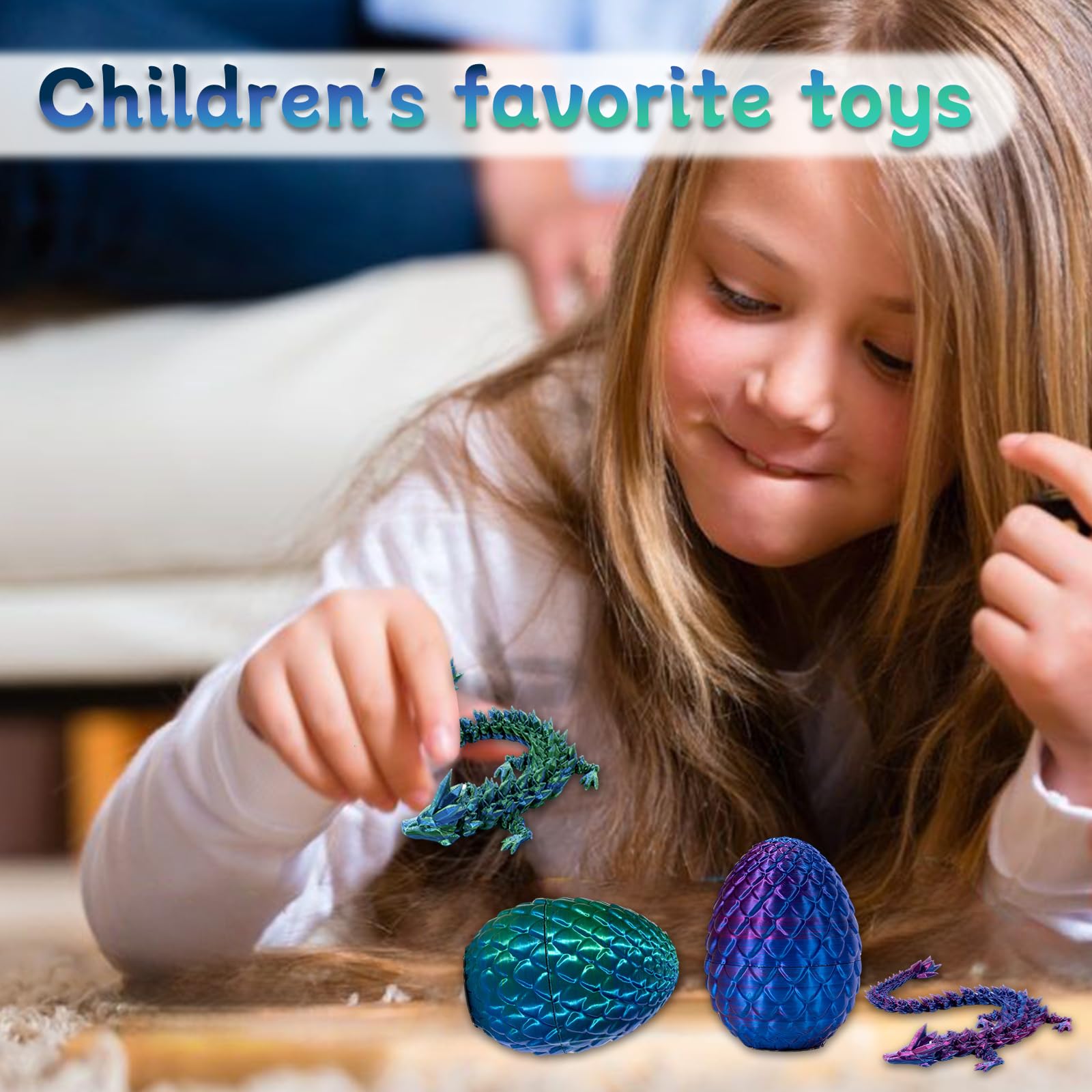 Dragón impreso en 3D, huevos de Pascua para niños, amantes de los dragones, oficinas, casas y juguetes de escritorio