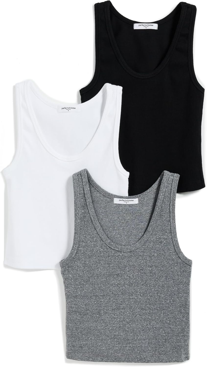 perfectwhitetee Women's Blondie Tank 3 Pack