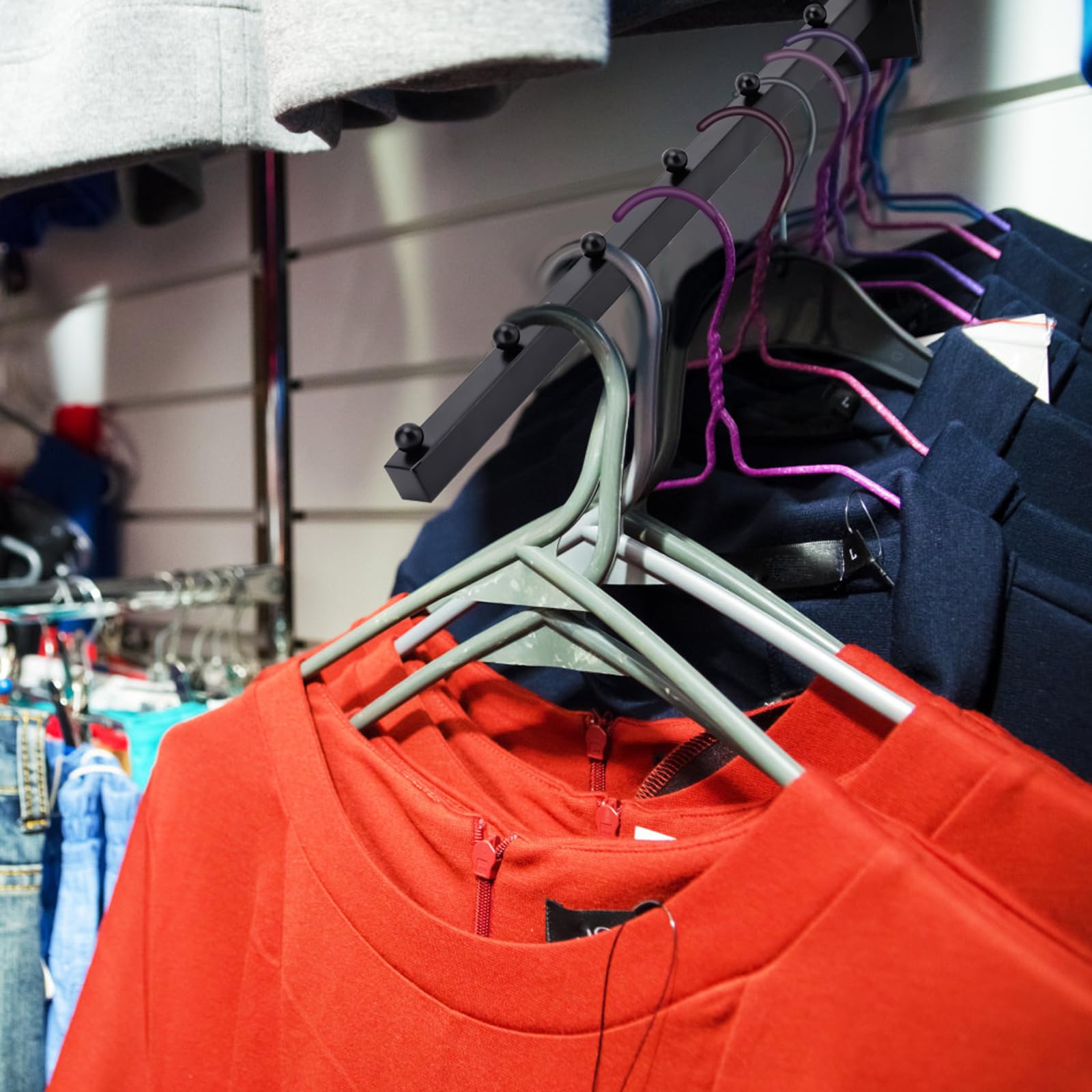 YMOBBU Slatwall Waterfall Hanger Hooks - 15.75 inch 6 Ball Waterfall Slatwall Hooks Slat Wall Accessory Slat Wall Hangers (6)