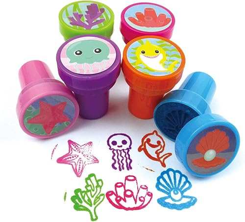 Miniatura 2 de TINYMILLS 24 sellos familiares de tiburones para niños