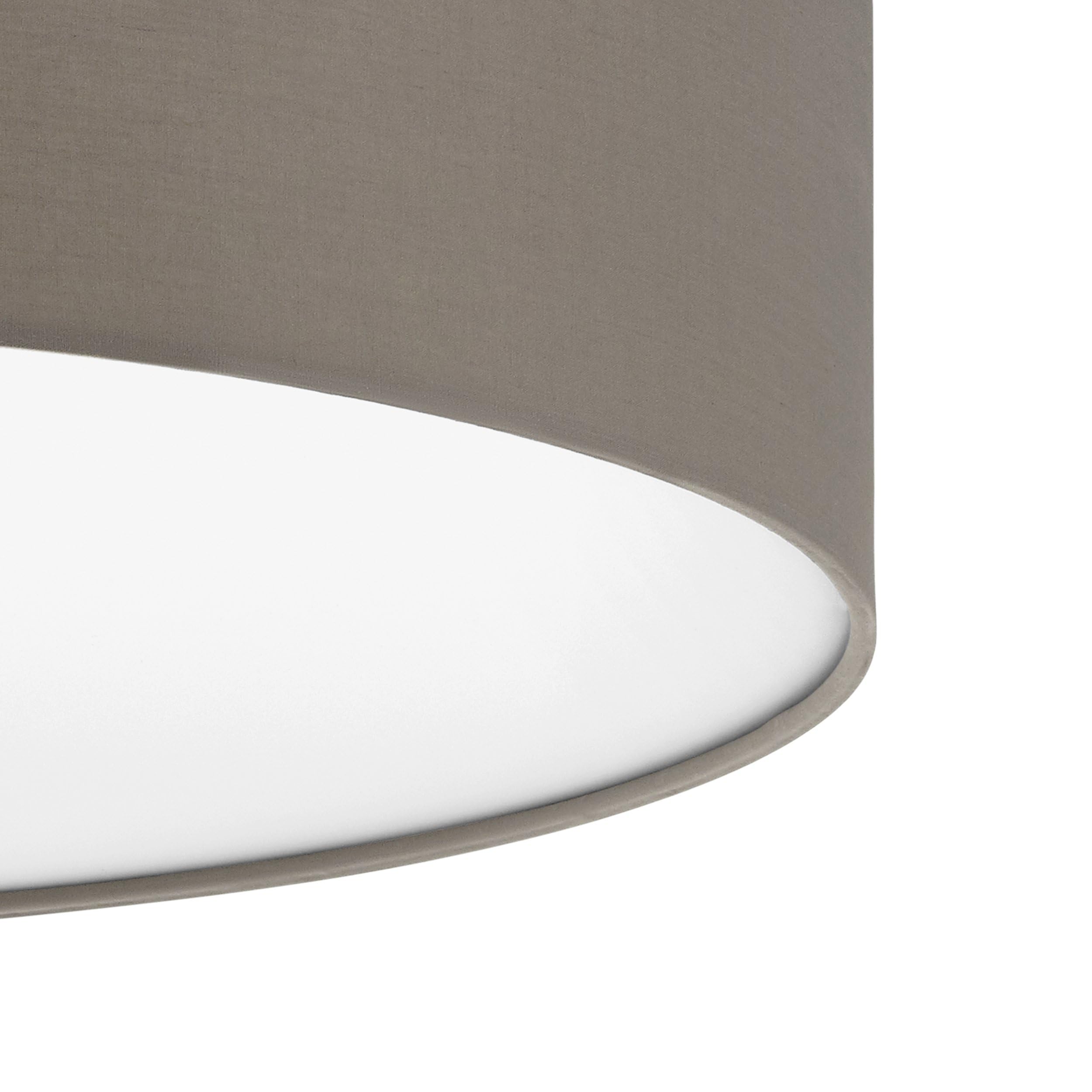 EGLO Deckenlampe Pasteri, 3 flammige Deckenleuchte Modern | Wohnzimmerlampe aus Textil und Kunststoff in Weiß, Taupe, Flurlampe Decke mit E27 Fassung, Ø 57 cm