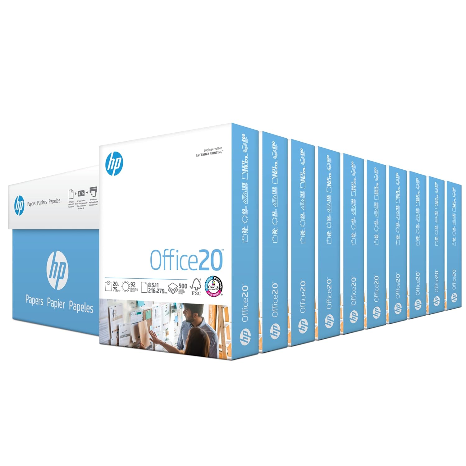 HP Printer Paper, Office20 Paper, 8.5 x 11, Letter Size, 20lb, 92