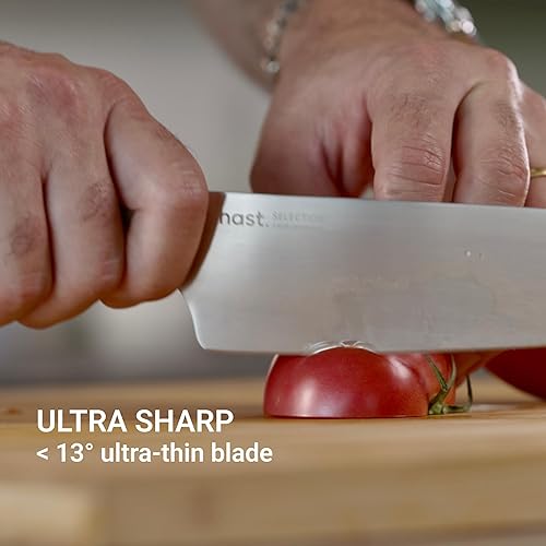 Miniatura 4 de HAST Juego de cuchillos de 4 piezas de diseño premium, juego de cuchillos profesionales afilados de acero al carbono japonés, ligero, ergonómico y