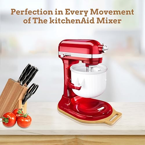 Miniatura 5 de Tapete deslizante de bambú para mezclador Kitchenaid, alfombrilla deslizante para mezclador, compatible con Kitchenaid Bowl Lift de 5 a 8 cuartos de