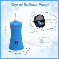 PlusFive Elektromos Lufi Pumpáló - Hordozható Felfújó Pumpa Hosszú és Fólia Lufikhoz, Kék Színű Balloon Inflator Születésnap Esküvő Parti De 2