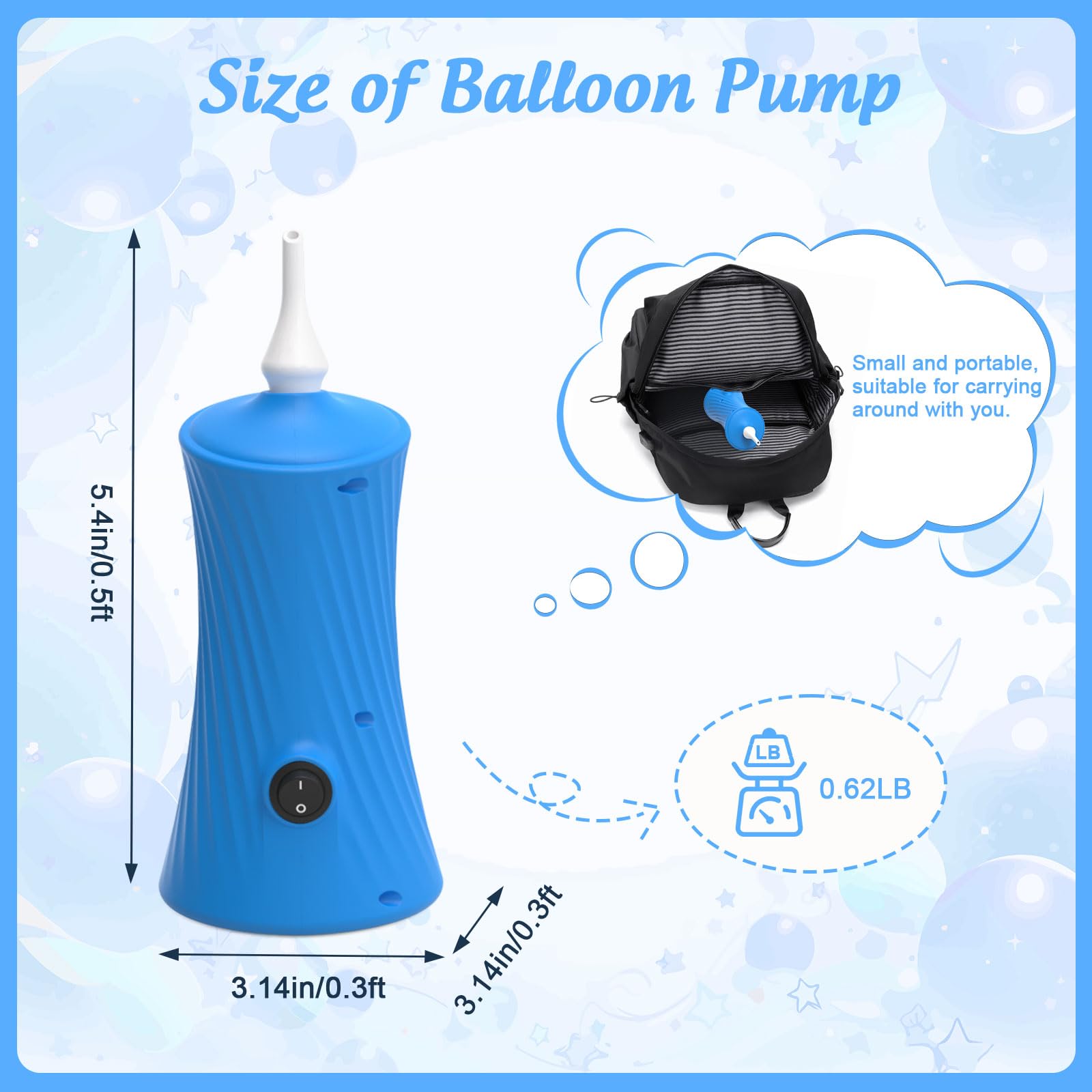 Pompa Elettrica per Palloncini Da 30 W, per Palloncini Lunghi