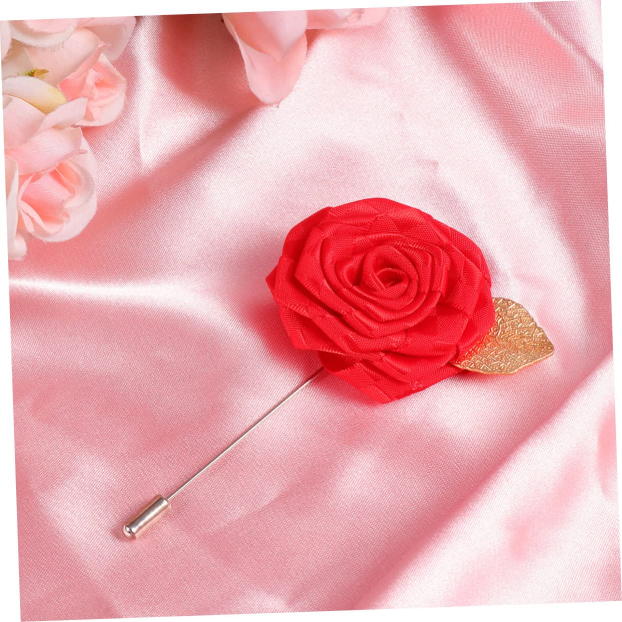 GALPADA 36pezzi Spilla Tessuto Forma Di Rosa Rossa Per Abbigliamento Elegante Spilla Decorativa Per Giacche Vestiti e Cerimonie Accessorio Per Donne e Occasioni Speciali