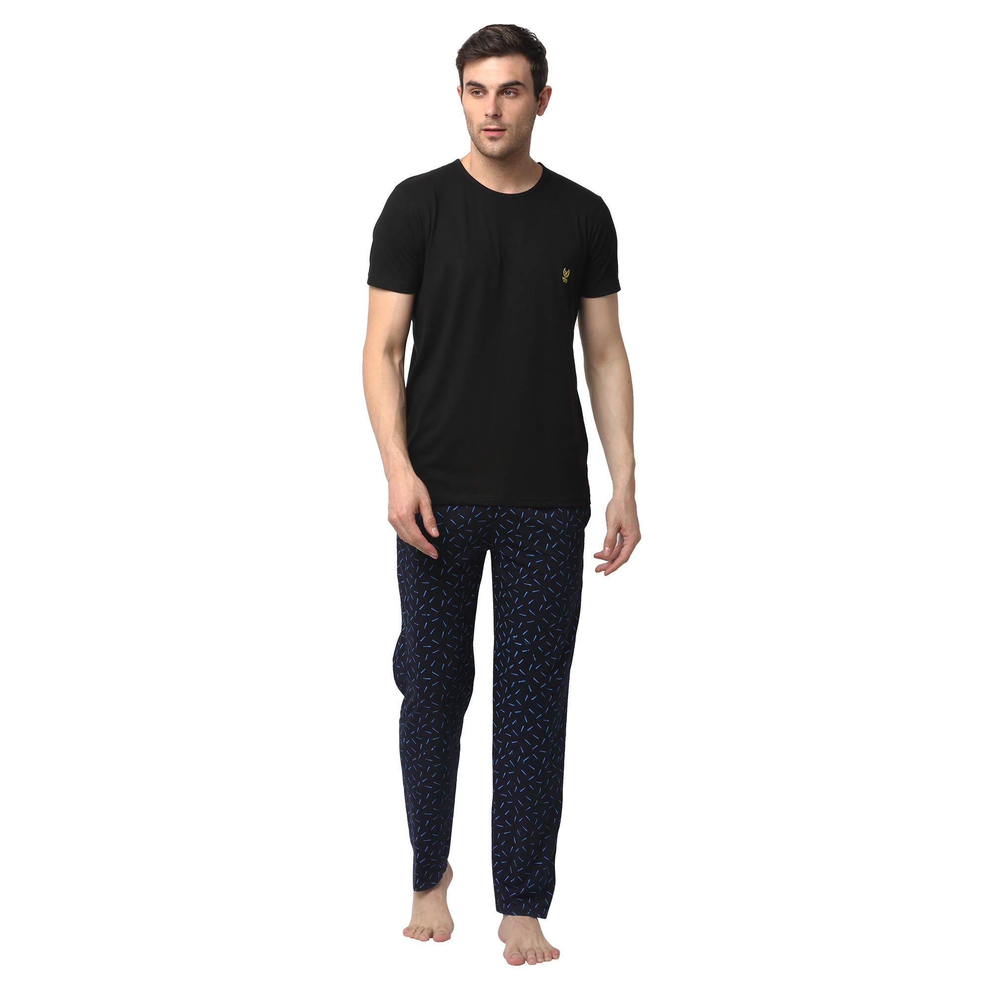mack jonney Cotton Blend Night Suit Co-ord Pajama Set for Men with Round Neck Half Sleeve T-Shirt and Track Pant-VJ-MNS-TTP-GROUP9-picture-14