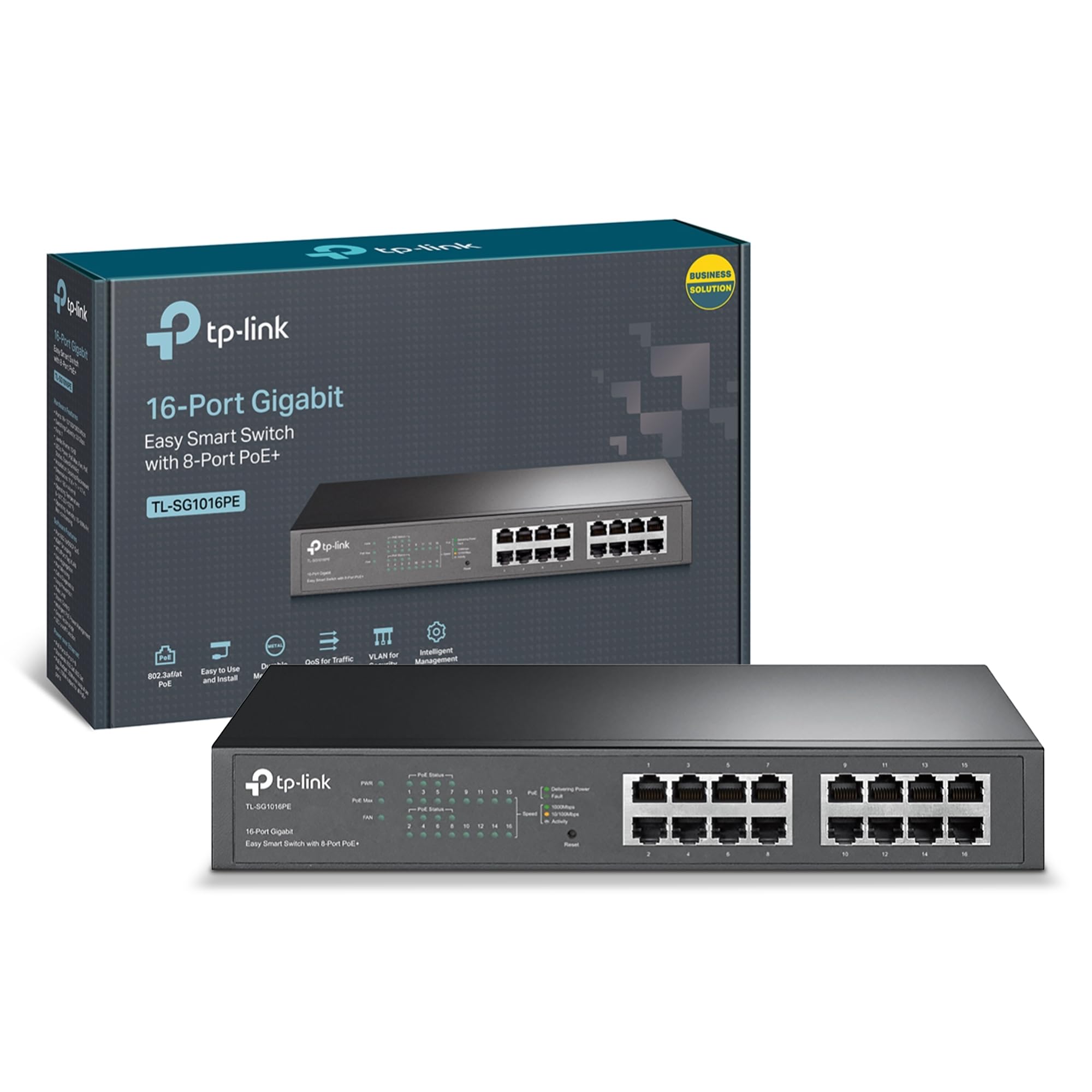 TP-Link TL-SG1016PE network switch Managed L2 Gigabit Ethernet (10/100/1000) Pow