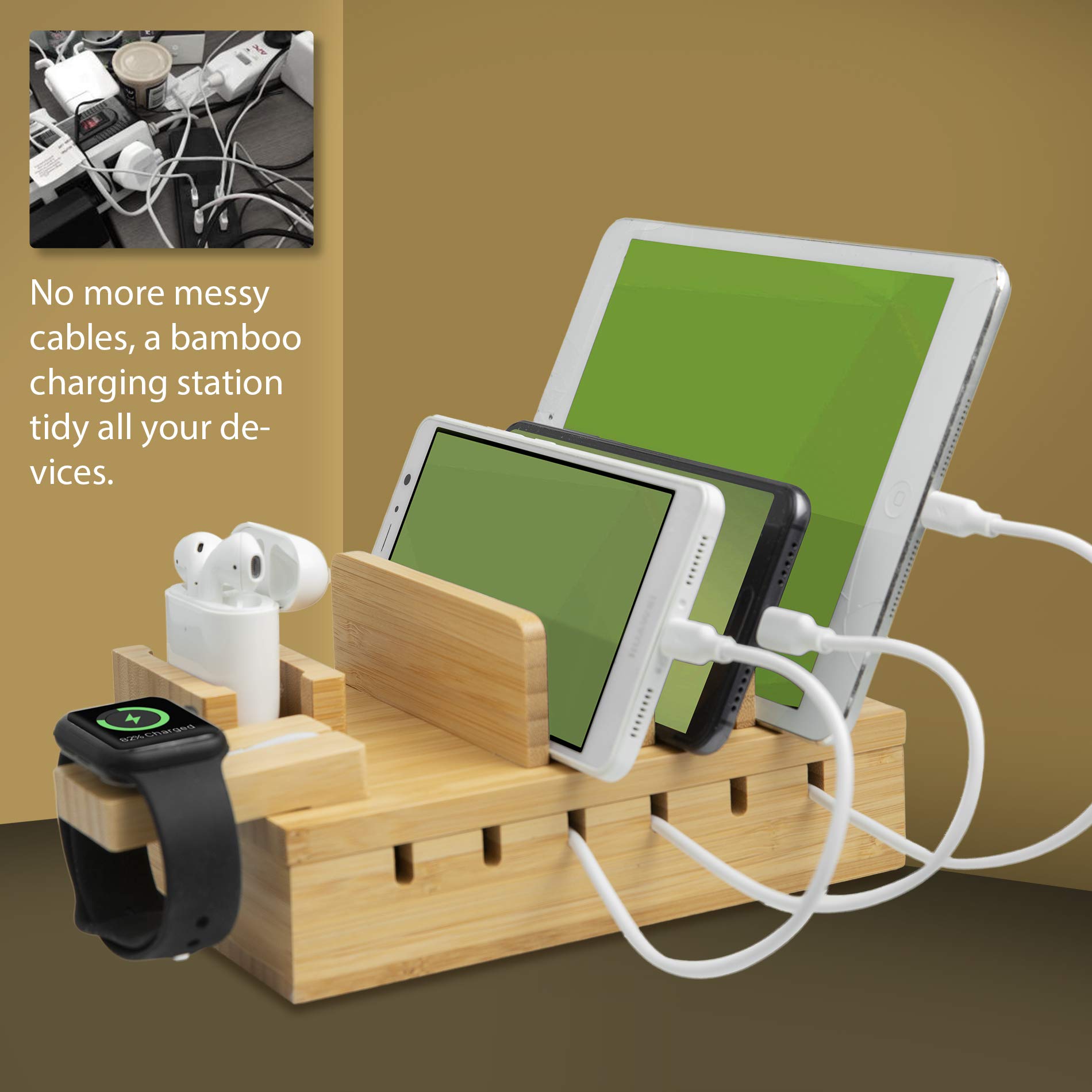 TechDot Bambus Ladestation Mehrere Gerte 5 Port USB Multi Ladestation  Bamboo fr Handys Smartphones Tablets Holz Ladestation: Amazon.de:  Elektronik & Foto