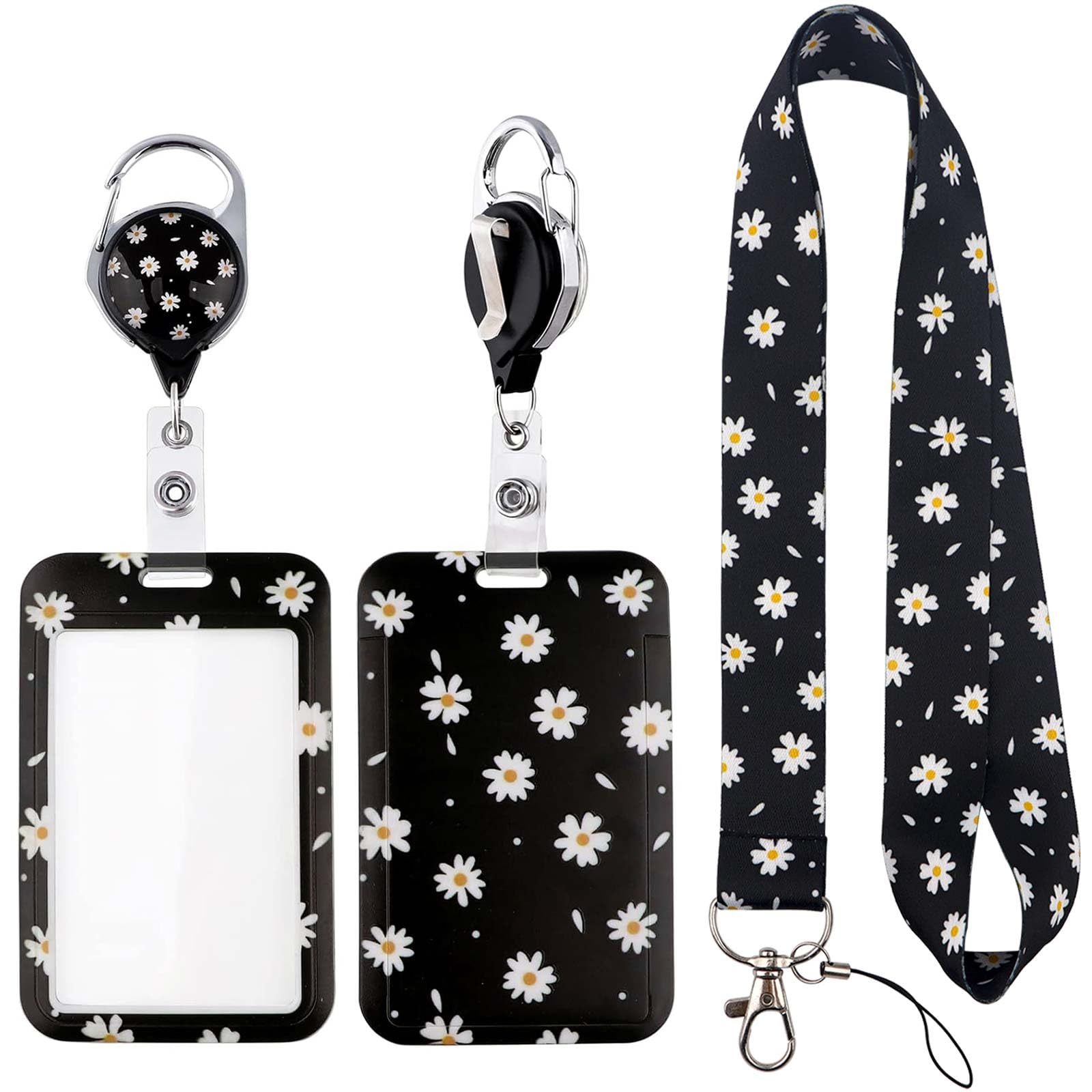 Daisy Retractable Lanyard Card Holder Set including Stylish Design, Durable