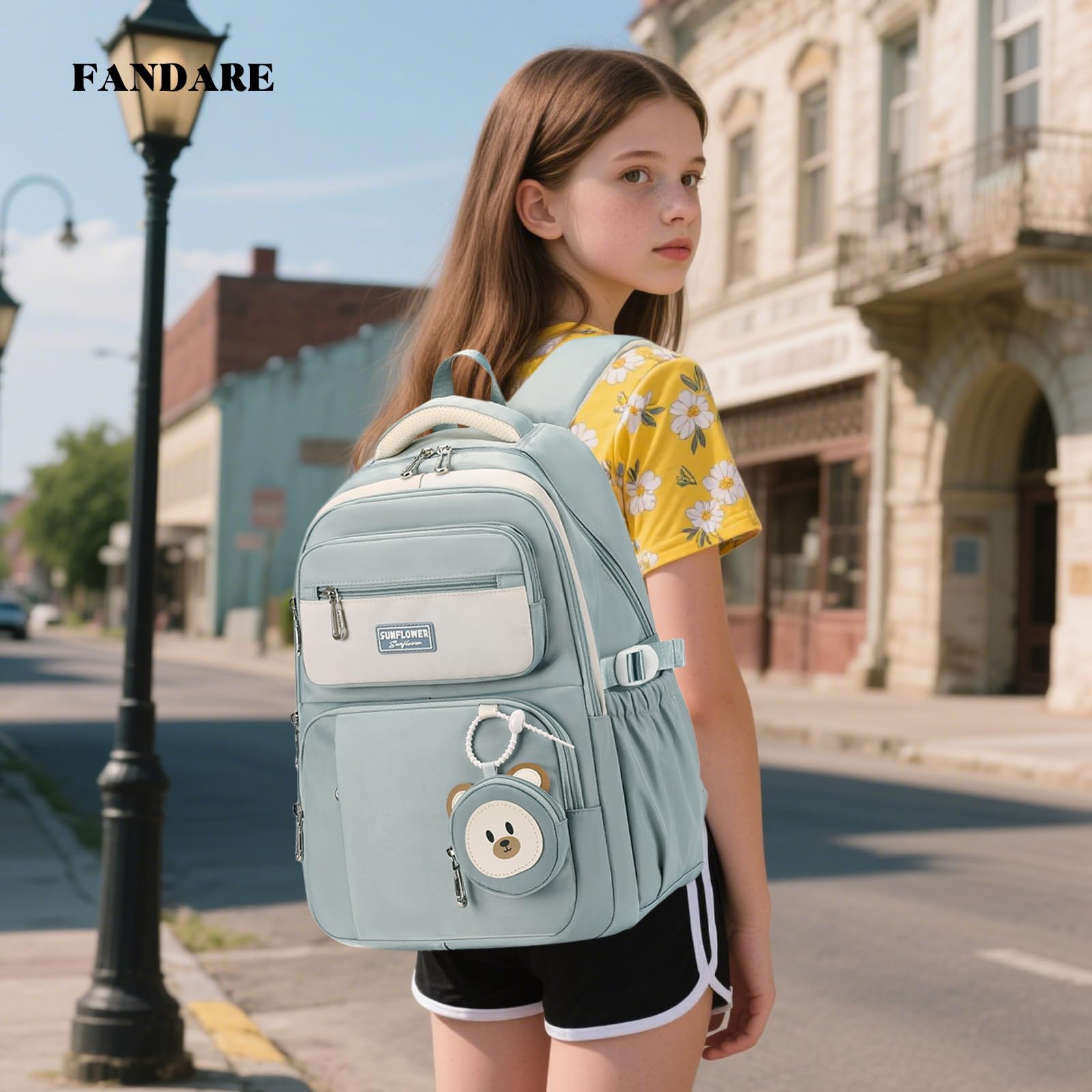 FANDARE Mochilas infantiles Mochila Escolar para Niños y Niñas Mochilas tipo casual Bolsas escolares con monedero Estudiante Universitario Adolescentes marcha Mujeres Hombre Bolsos mochila