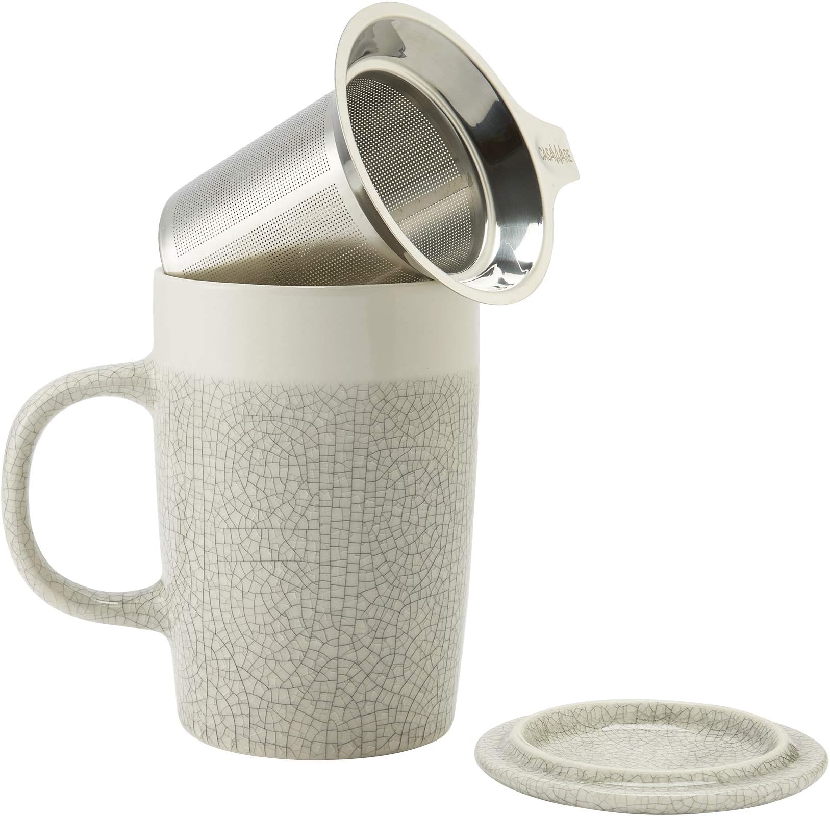 casaWare Crackled Glaze 16Ounce Mug with Tilt and Drip Tea
