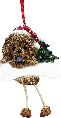 Adorno de Chow con patas colgantes únicas pintadas a mano y fácilmente personalizadas, adorno de Navidad