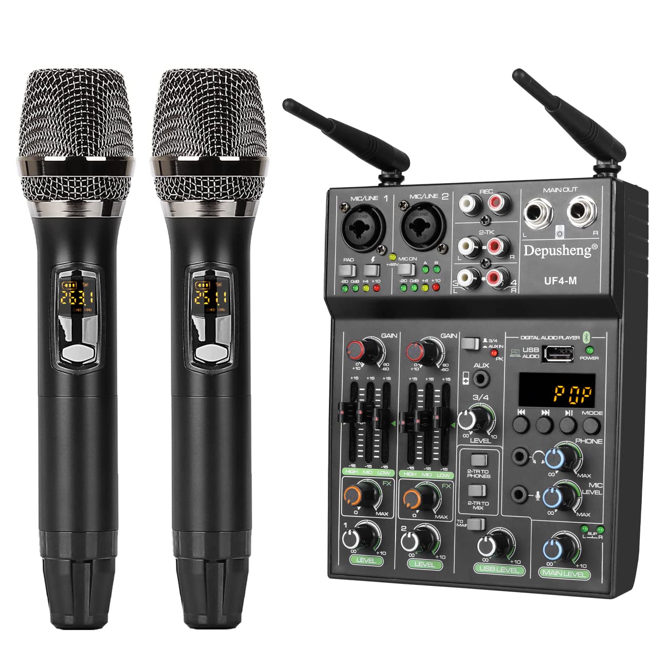 Amazon | Depusheng Studioオーディオサウンドミキサーボード-4 