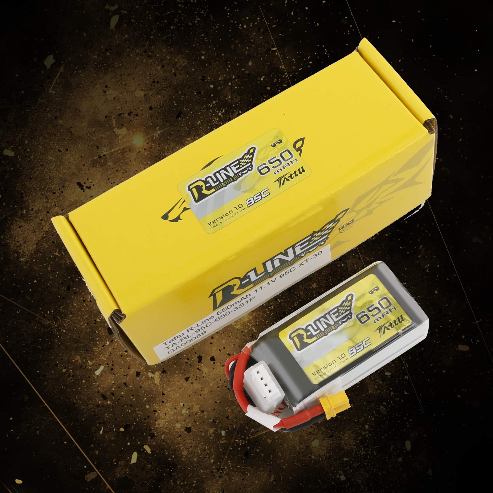 Tattu 3S Lipo Battery 11.1V 650mAh 95C Soft Case R-Line Lipo Battery Pack avec connecteur XT30 pour UAV Drone FPV Racing RC Quadcopter multirotor de Taille 100 à 180