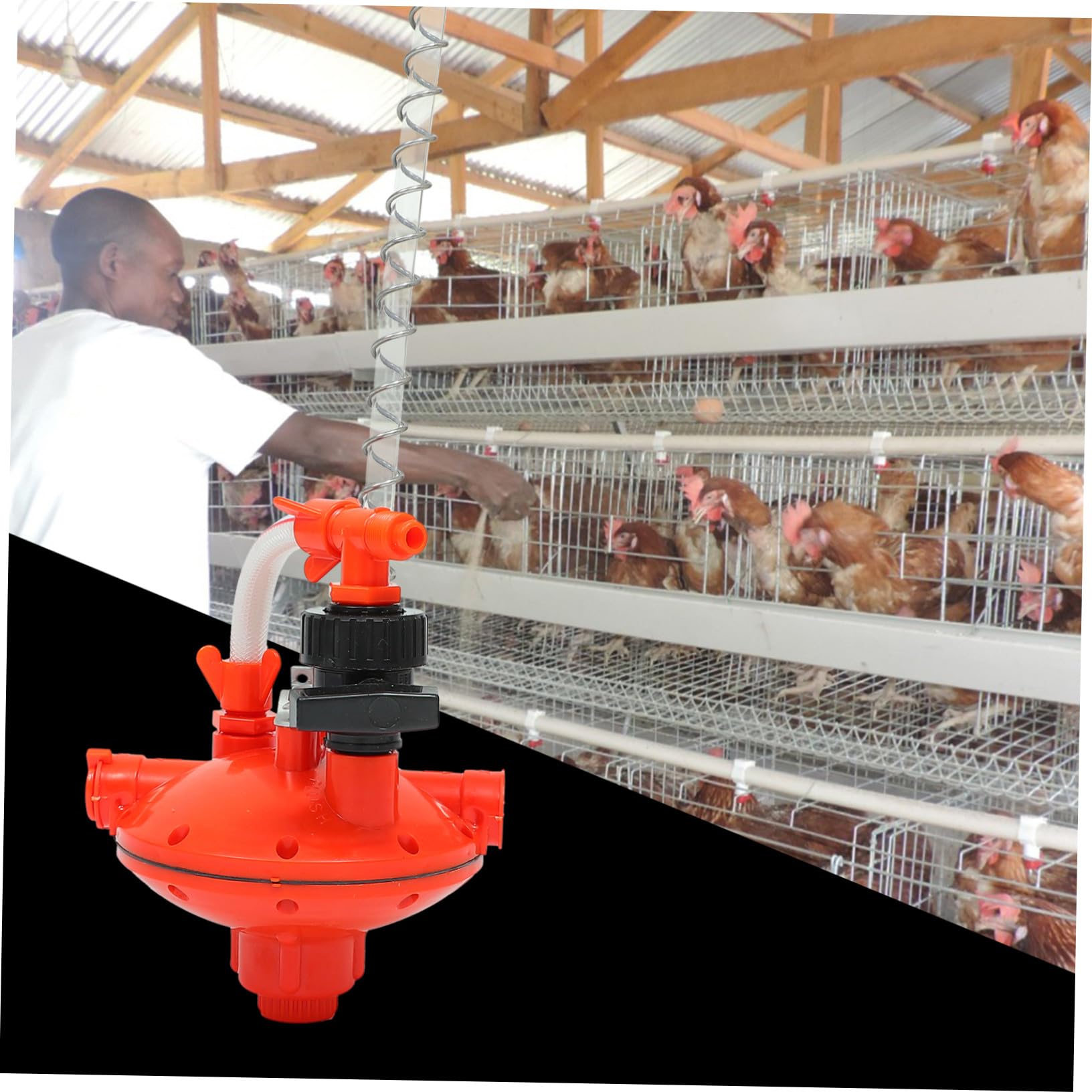 ifundom Válvula Reguladora de Presión para Bebedero de Gallinas, Plástico Resistente Función Anti-Fugas para Granjas de Pollos en Crianza