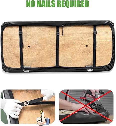 Miniatura 6 de 10L0L Funda de asiento de carrito de golf para Yamaha G29DriveDriver 2 - Funda de asiento delantero de repuesto de cuero con diamante para carrito