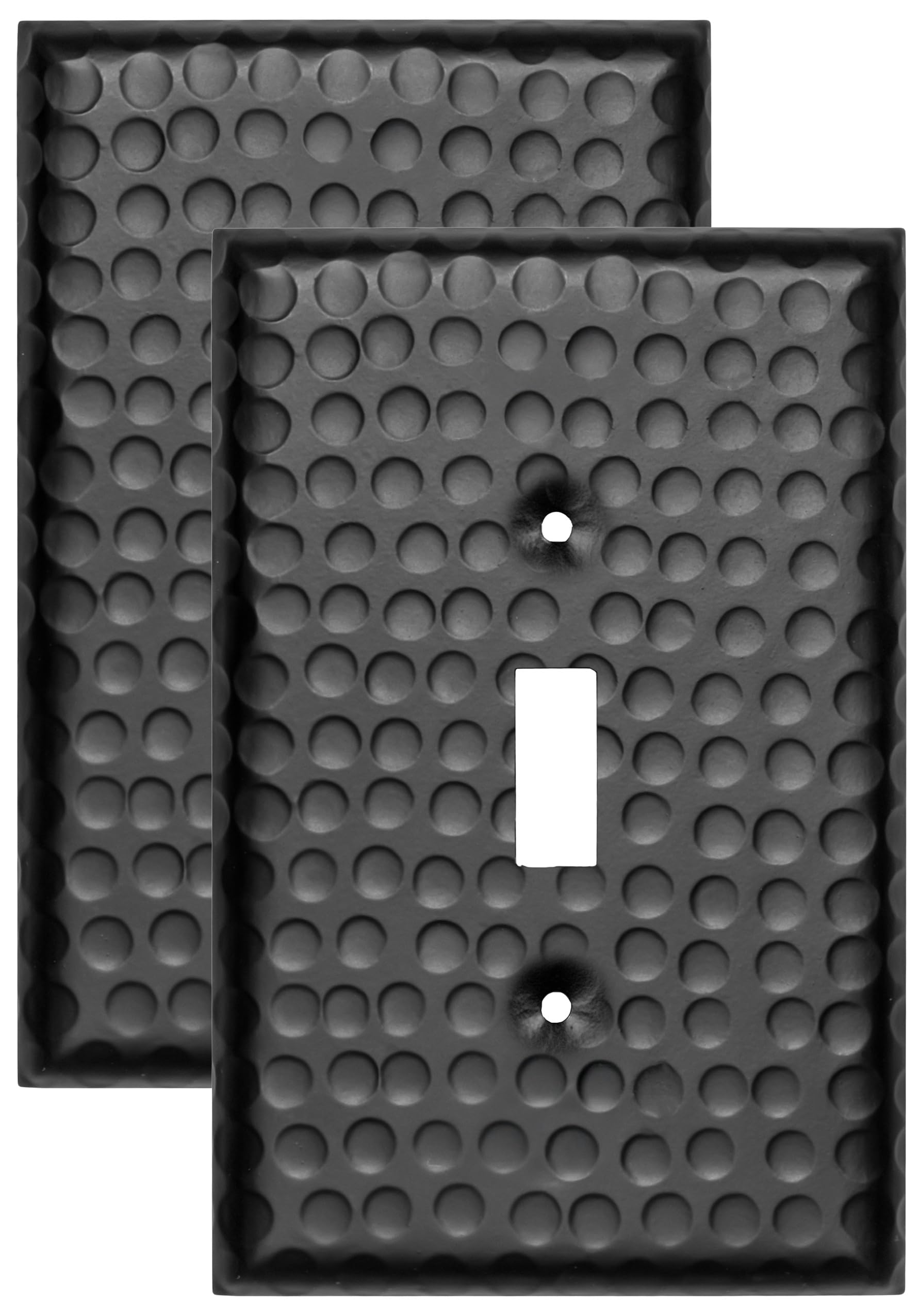 Monarch Abode 19107 Single Switch Hand Hammered Toggle Aluminum Decorative Wall Plate Switch Plate Outlet Cover, 1-Gang, Matte Black