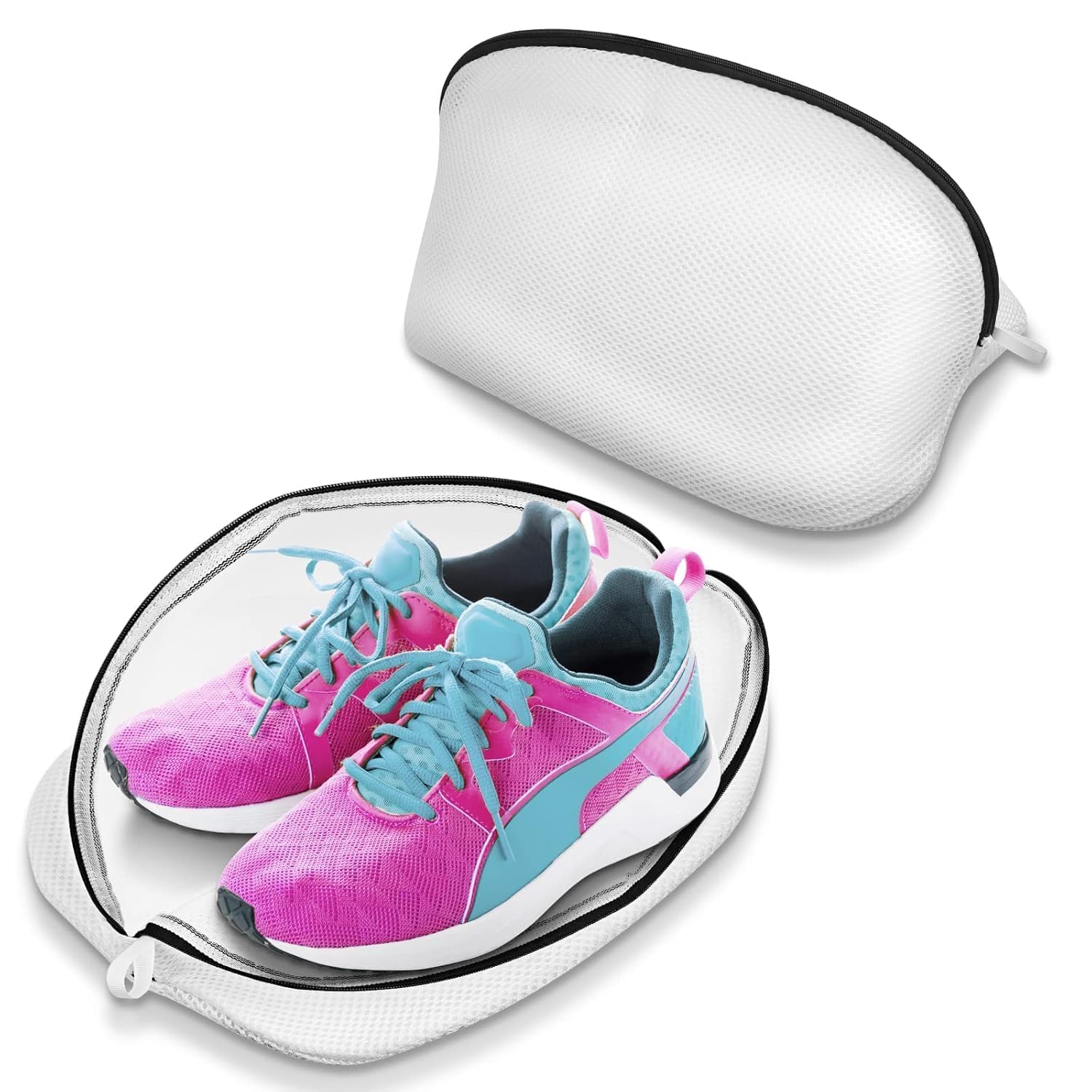 PACK OF 2 Shoe Wash Bag for Washing Machine – Premium Mesh Laundry Bag with Durable Zip | Reusable Storage Bag for Sneakers, Trainers, Socks, Bras & Clothing-image-3