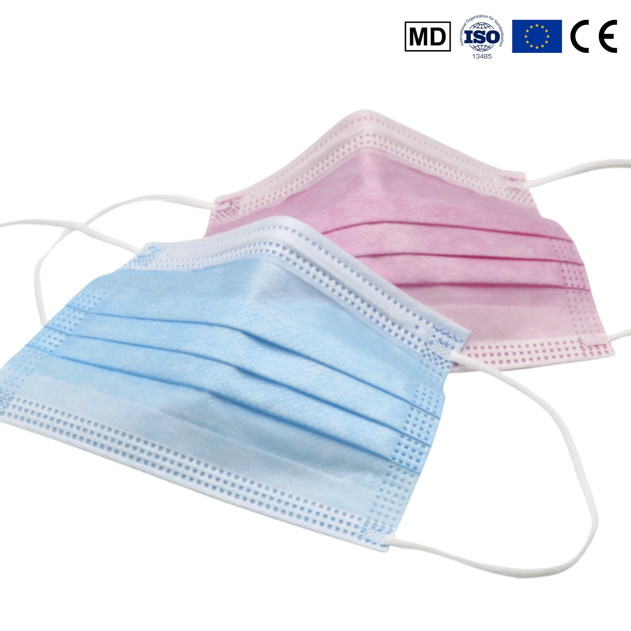 100 pcs. Masque Chirurgical IIR Petite Taille, Approuvé CE | 3 Couches, usage Médical, Protection Certifiée | Jetable - non Réutilisable, Couleur Bleu