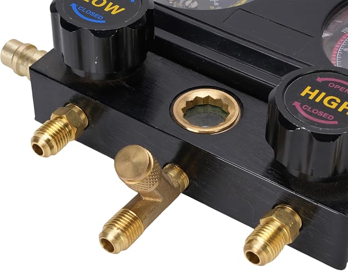 Aramox Car AC Set, Manifold Automotriz con 3 Mangueras miniatura 7