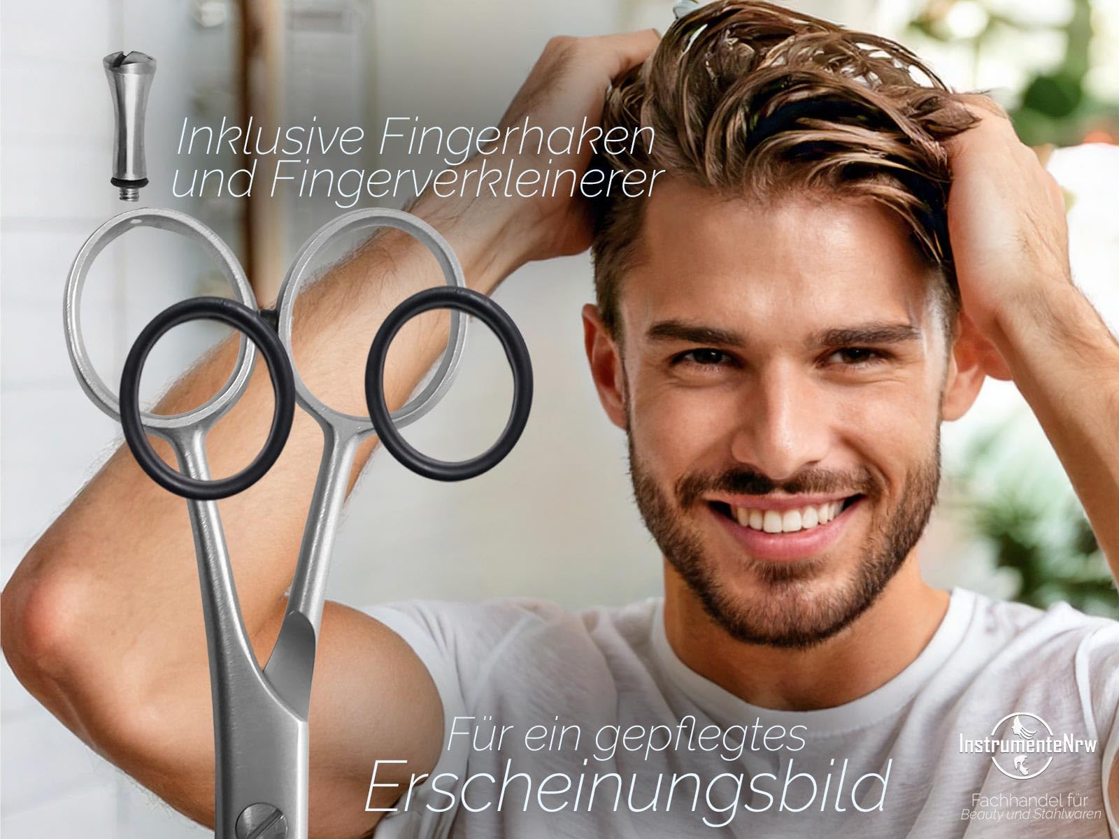 Modellierschere aus Solingen Effilierschere Haarschere Made in Germany Friseurschere mit einseitiger Zahnung Schere aus Hochwertigem Rostfreiem Edelstahl für einen perfekten Haarschnitt (13,97 cm)