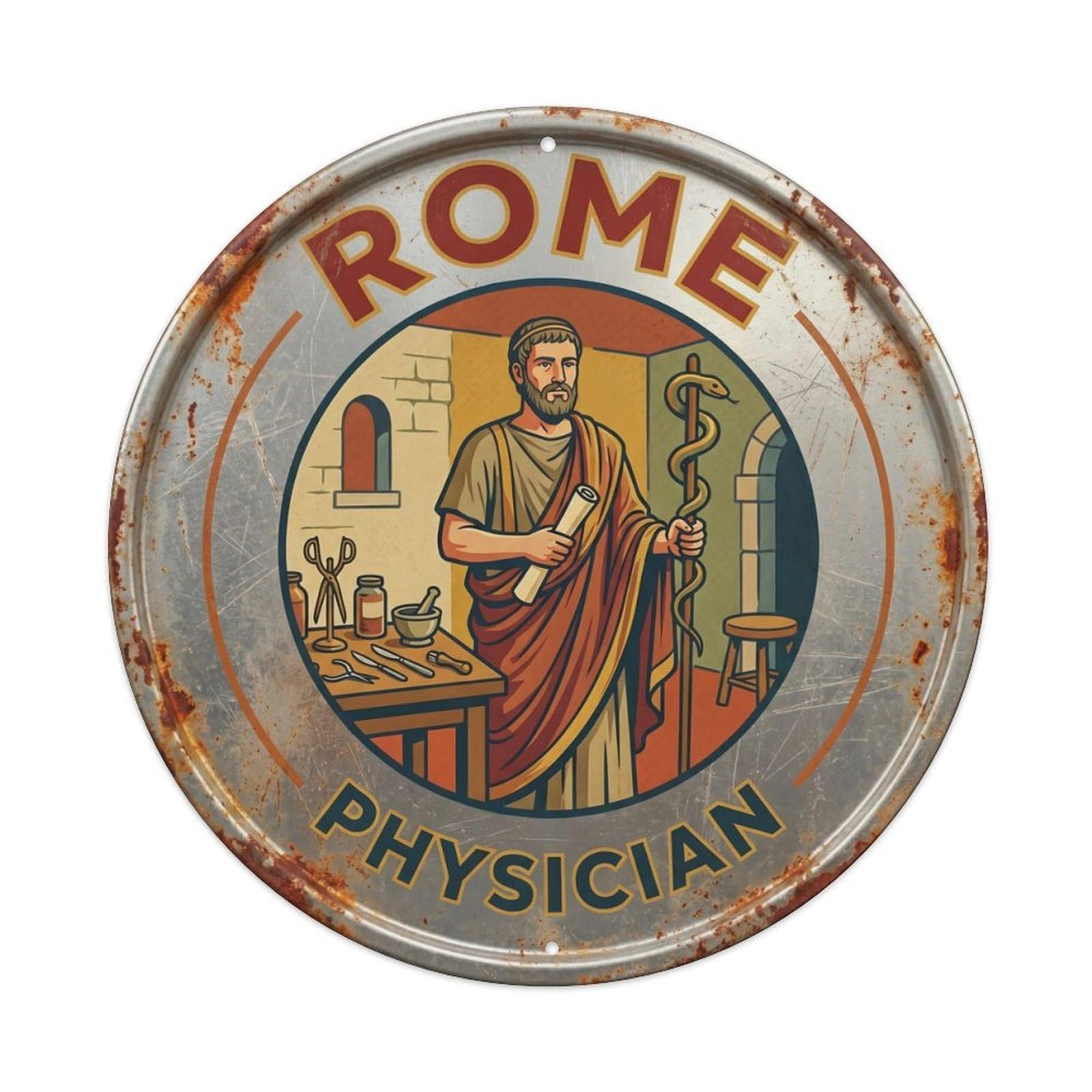 Rome Italy Physician Heritage City Travel Classic Metal Tin Sign