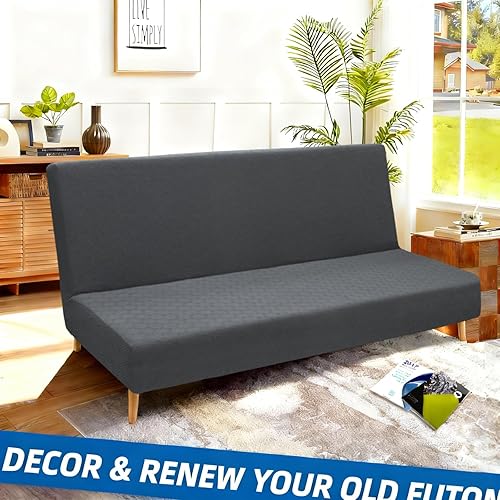 Miniatura 2 de XINEAGE Funda para futón 2026, tamaño matrimonial, elástica, sin brazos, funda para sofá cama antideslizante sin reposabrazos, funda para futón con