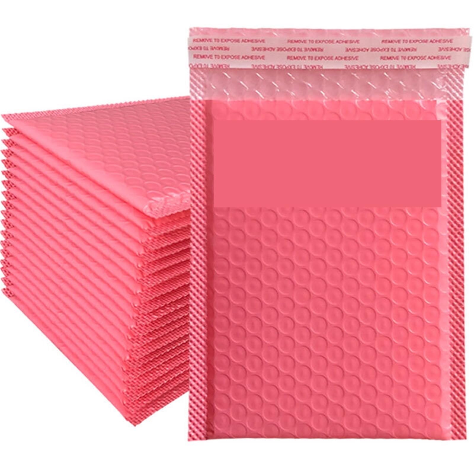 100 pezzi buste imbottite in polietilene rosa da con chiusura automatica borse imballaggio nere for il libro per Imballaggio(Pink,15X18cm)