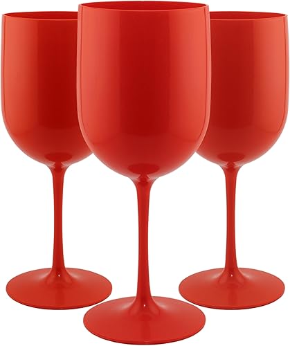 FOX & GRAPES Copas de vino de plástico con tallo  irrompiblesinastillables, reutilizables, aptas para alimentos, aptas para lavavajillas, para