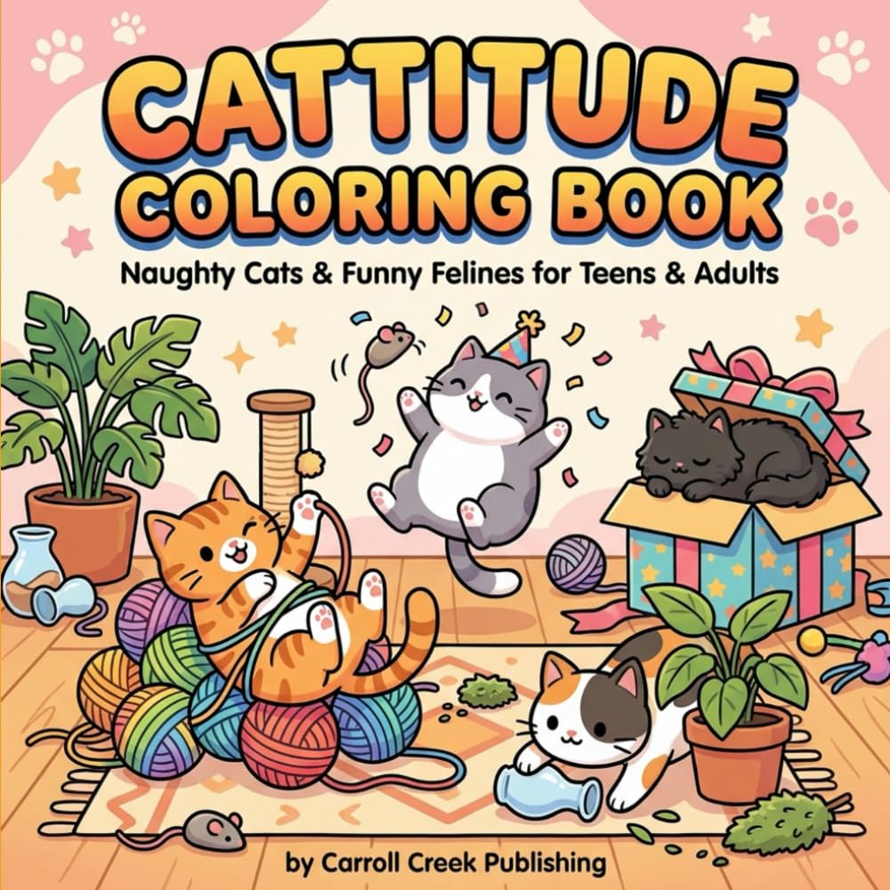 Cattitude Coloring Book: Naughty Cats & Funny Felines for Teens & Adults