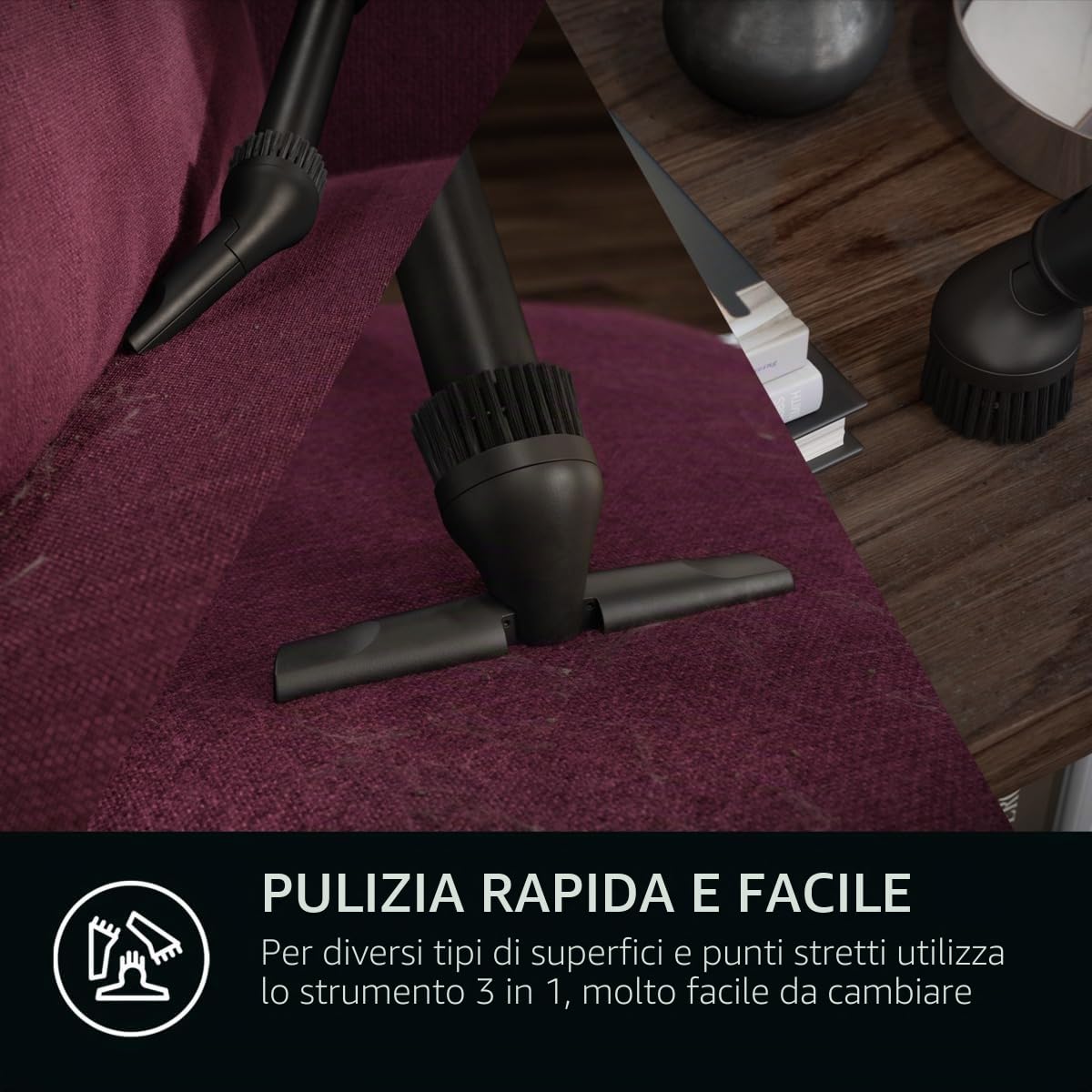 AEG AB61H6SW Aspirapolvere con sacchetto, elevata potenza di aspirazione su tutti i pavimenti, con ugelli aggiuntivi, 50% plastica riciclata, ideale per asmatici, persone allergiche, proprietari di