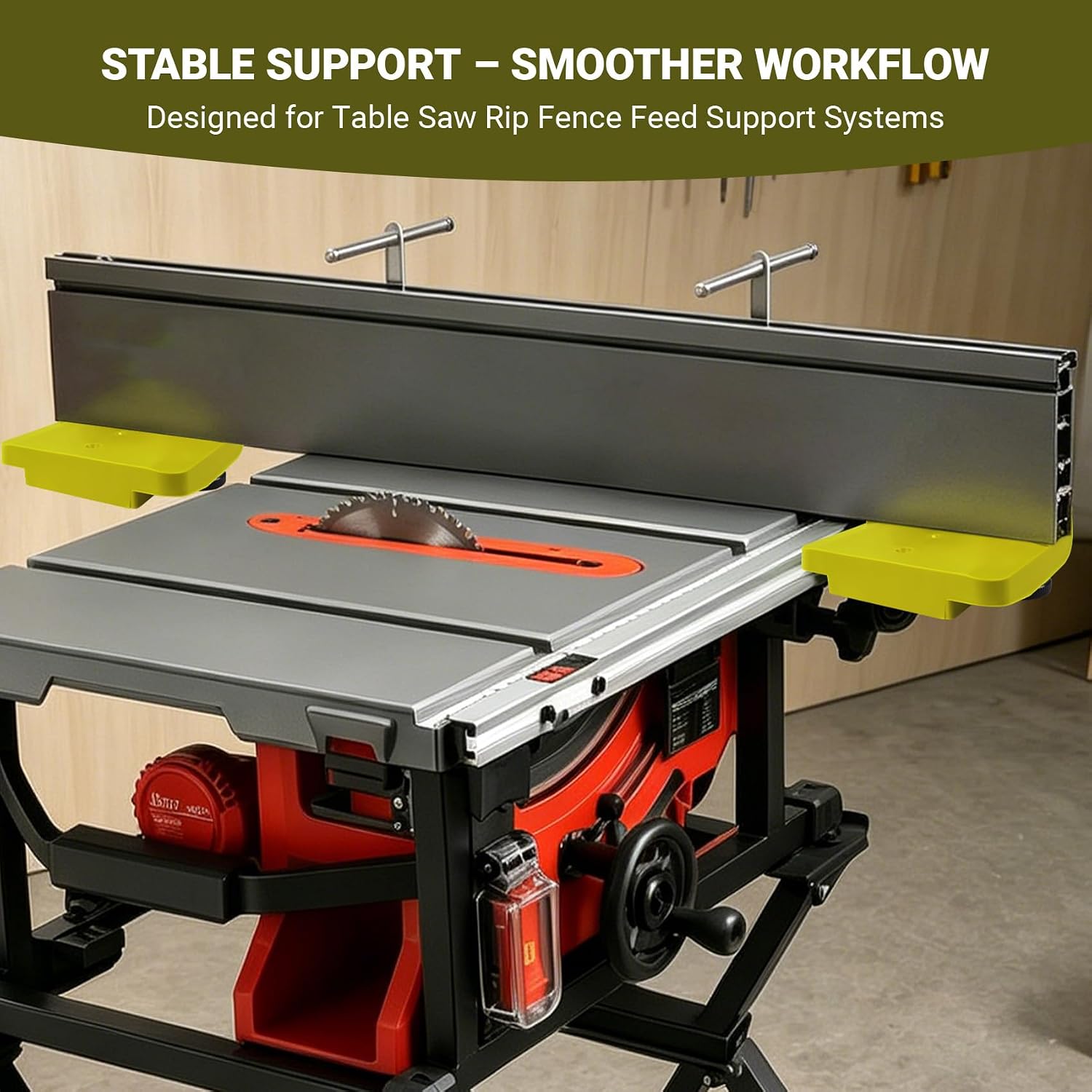 Feed Support Set Compatible for XT XTENDER Fences, XT536 and XT546, Adjustable Infeed & Outfeed Support for Portable Table Saws and Bandsaws, Aluminum Fence Rail Support, Pack of 2