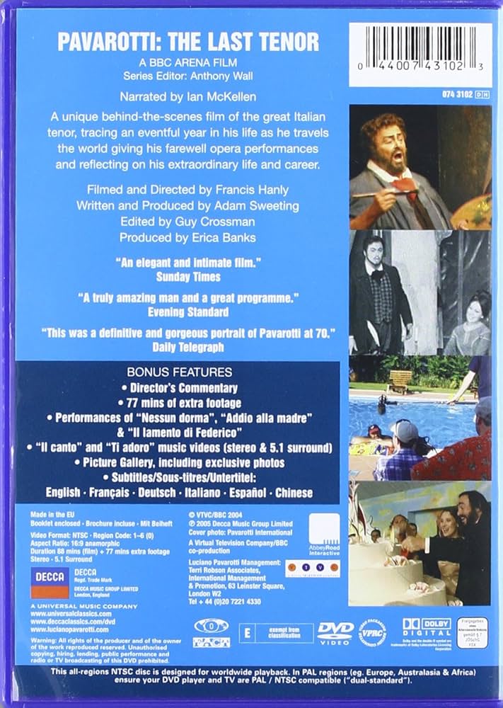 (未使用･未開封品)　Pavarotti The Last Tenor [DVD] [Import] gsx453j Amazon.com: Pavarotti - The Last Tenor : Luciano Pavarotti