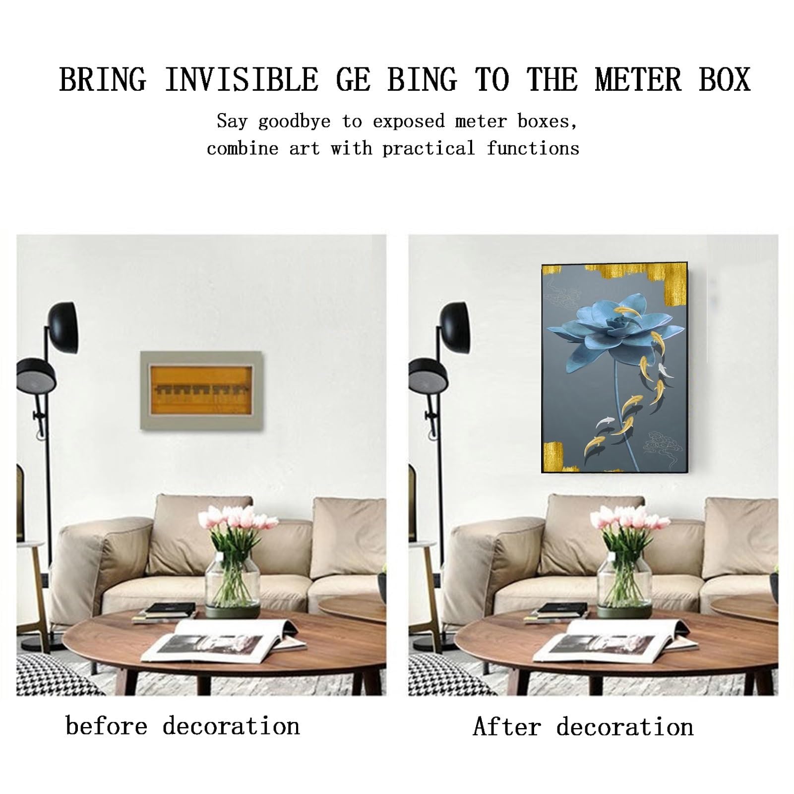 Copertura del Contatore, Copri Quadro Elettrico Decorativo Pittura Decorativa sul Coperchio della Scatola Elettrica, Parete per Casa Hotel(B,30x40cm)