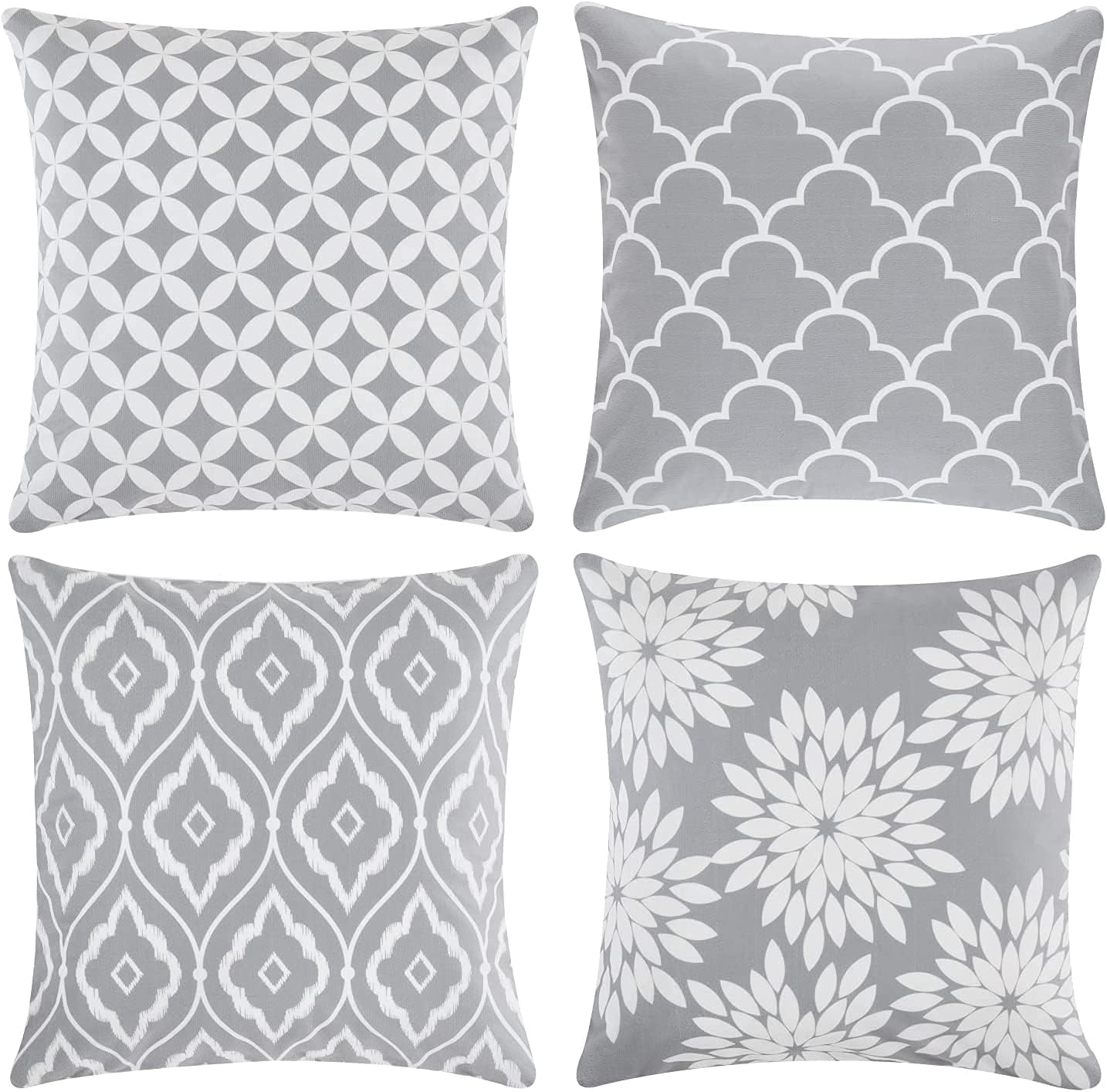 Baceight Pillow Covers 16x16 Inch Decorative Soft Hypoallergenic Blue Throw Pillow Covers Set of 4 Square Pattern Farmhouse Pillow Covers Cushion Cases for Sofa Couch Bed