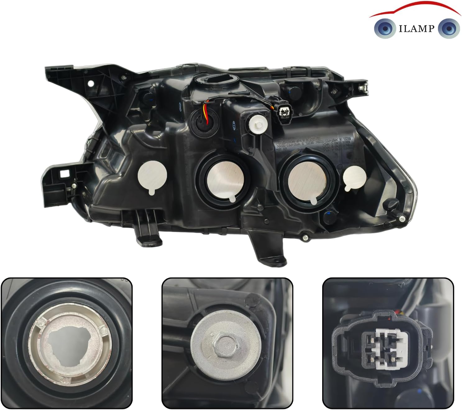 Headlights Fit for 2016-2023 Toyota Tacoma Headlamp with LED (Left Driver+Right Passenger) LH+RH BLACK AM-TCM16A01L+R