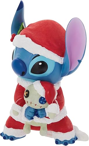 Miniatura 3 de Enesco Disney Showcase - Figura de Lilo y Stitch Santa Holding Scrump, 7.28 pulgadas, multicolor