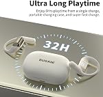 BUGANI Ecouteurs d'oreilles ouverts, Bluetooth 5.2 Le bruit des écouteurs sans fil, son stéréo immersif, charge rapide, 32h Playtime, Bluetooth casques étanches pour la course et l'entraînement