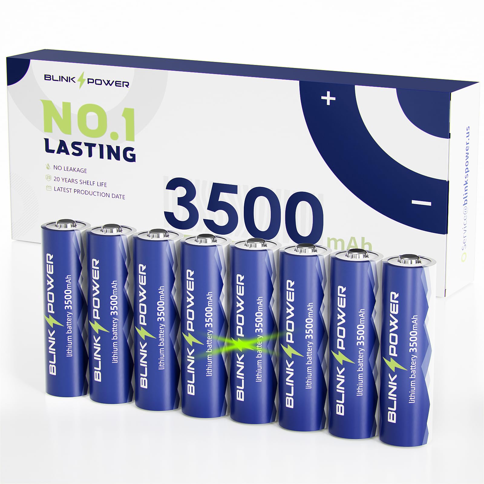 Blinkspower™ Lithium Batteries AA 8 Pack, 3500mAh NO.1 Lasting 1.5V Double A Lithium Battery 【Non-Rechargeable】