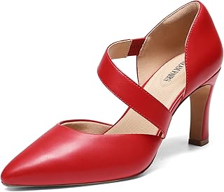 Women's High Heels Pumps Dress Closed Pointed Toe Comfortable D'Orsay Pumps Shoes for Work Office Wedding Dancing - Buy now