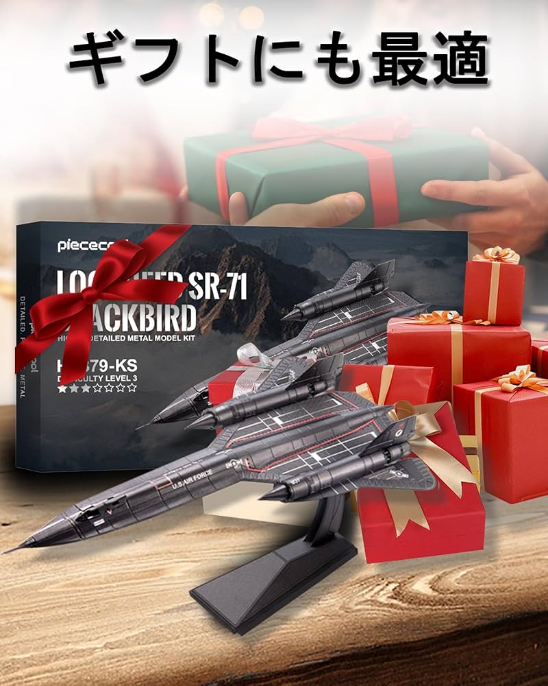Amazon | Piececool(ピースクール) 金属製 立体パズル SR-71