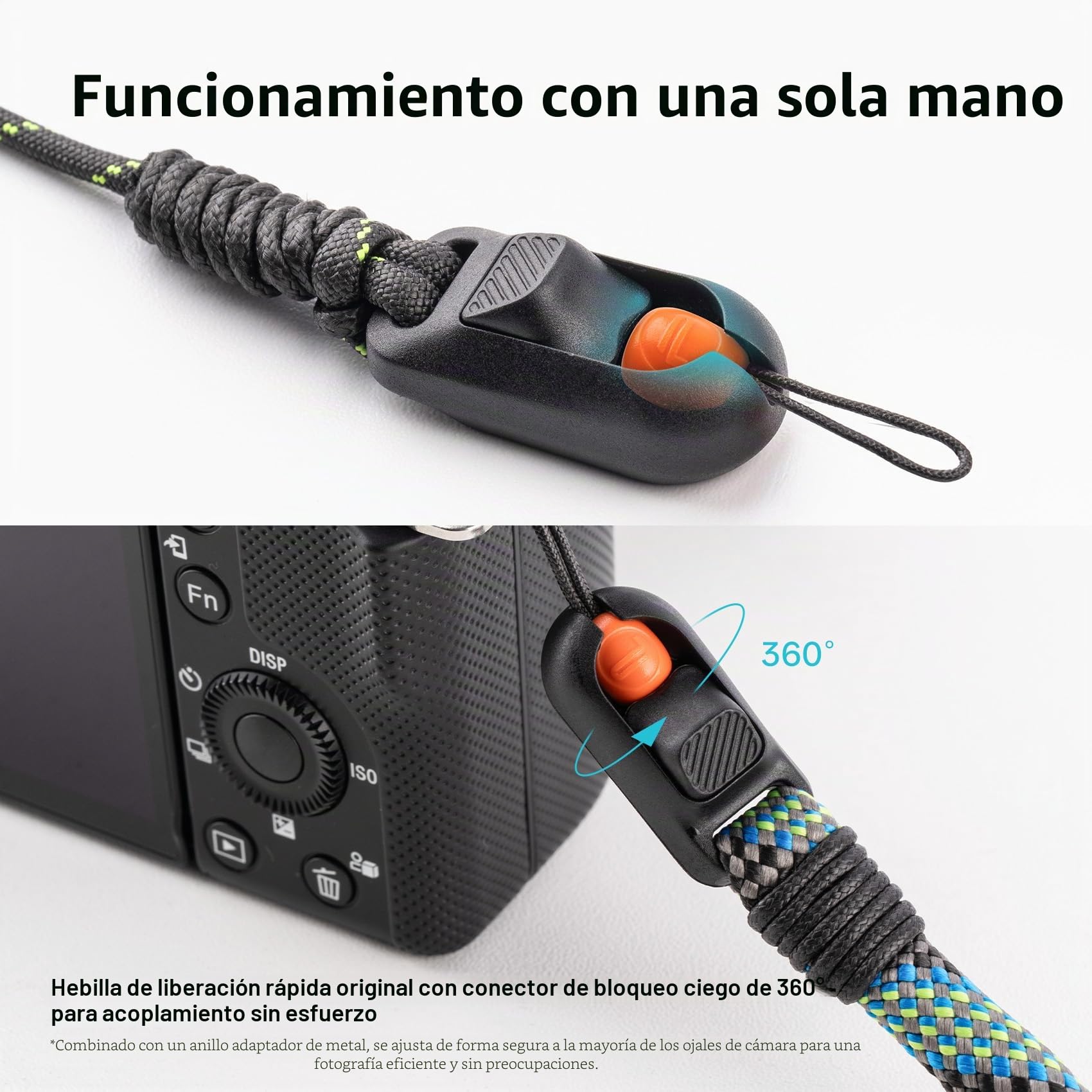 PGYTECH Correa de muñeca delgada para fotógrafos ajustable de liberación rápida compatible con cámaras instantáneas compactas sin espejo, correa de mano para teléfonos inteligentes Sony/Nikon/Canon